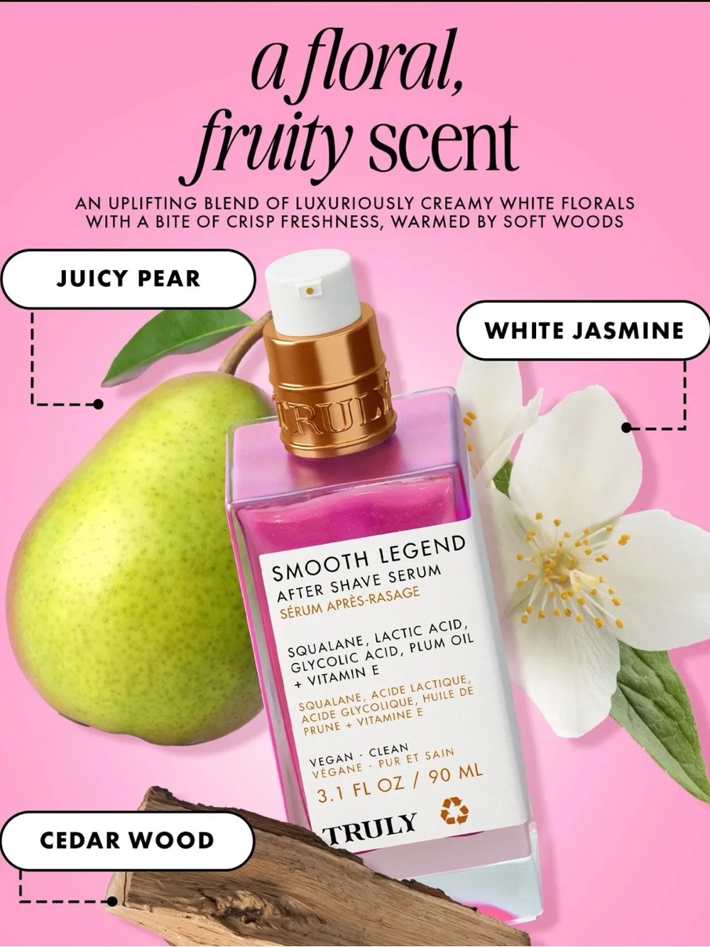 Truly Smooth Legend After Shave Serum~Full Size~3.1 fl oz/90 mL.~Glass Bottle